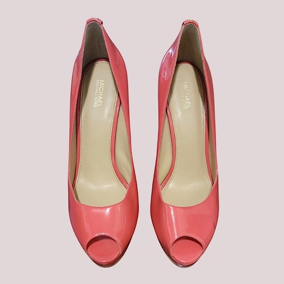 Michael Kors Coral Peep Toe Heels - Picture 1 of 1